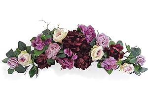 V-MAX 32" Egg Plants Rose/Peony Swags - Floral Wall Decor for Wedding Party, Home Garden, Wedding Arch Decoration, Lavender