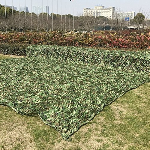 Lightweight Camouflage Netting,MELIIO 20ftx20ft (6mx6m) Woodland Camouflage Net Camping Military Hunting Shooting Sunscreen Nets Hide Woodlands Jungle for Blind Watching Hide Party Decorations etc - Thumbnail 4