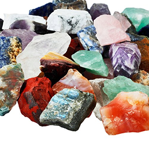 SUNYIK Natural Raw Stones Rough Rock Crystals for Tumbling,Cabbing