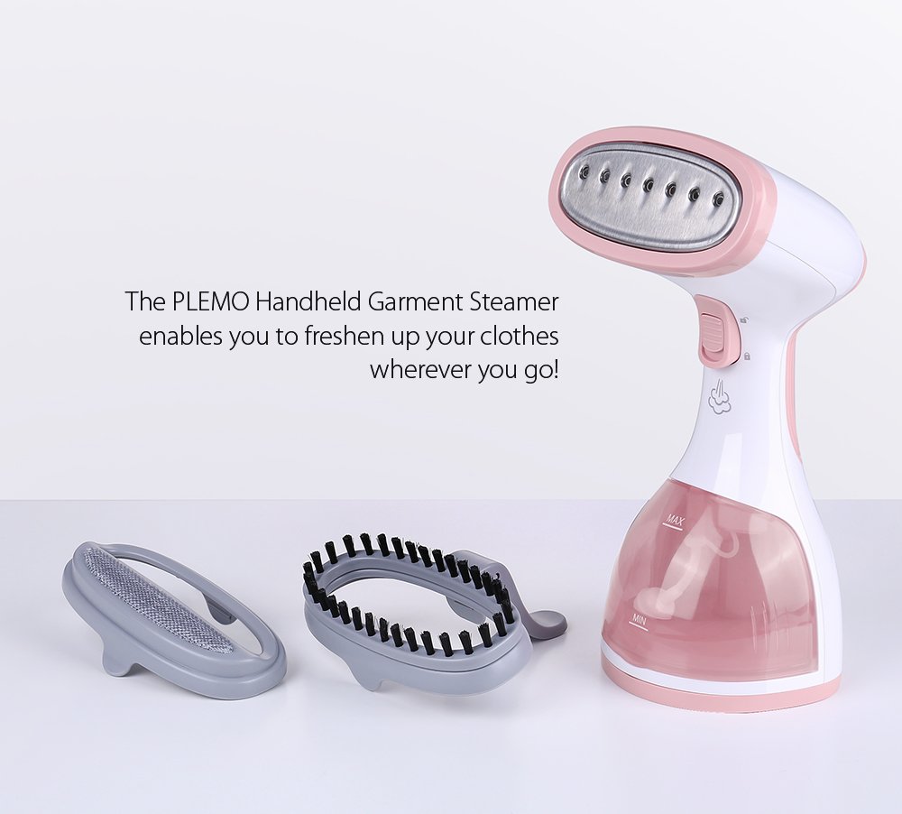 Plemo Portable Garment Steamer, 260ml Handheld Fabric Steamer Fast Heat-up Powerful Travel Steamer for Clothes