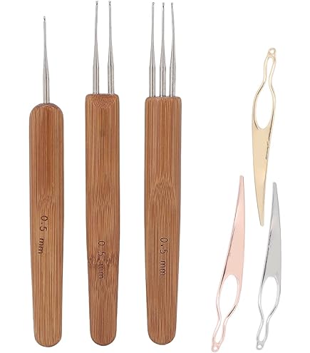 Agujas Ganchillo Dreadlock Crochet Hook Tool Juego De Ganchos De Ganchillo Dreadlock, Gancho De Ganchillo Con Mango De Bambú, Tecnología De Tejer Agujas De Ganchillo