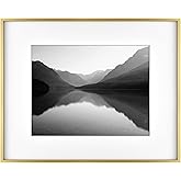 MCS Master & Co. Foundry Metal 16x20 Matted Picture Frame with 11x14 Photo Display, Brass Vertical & Horizontal Wall Hanging Frame for Photos & Artwork (1-Pack)