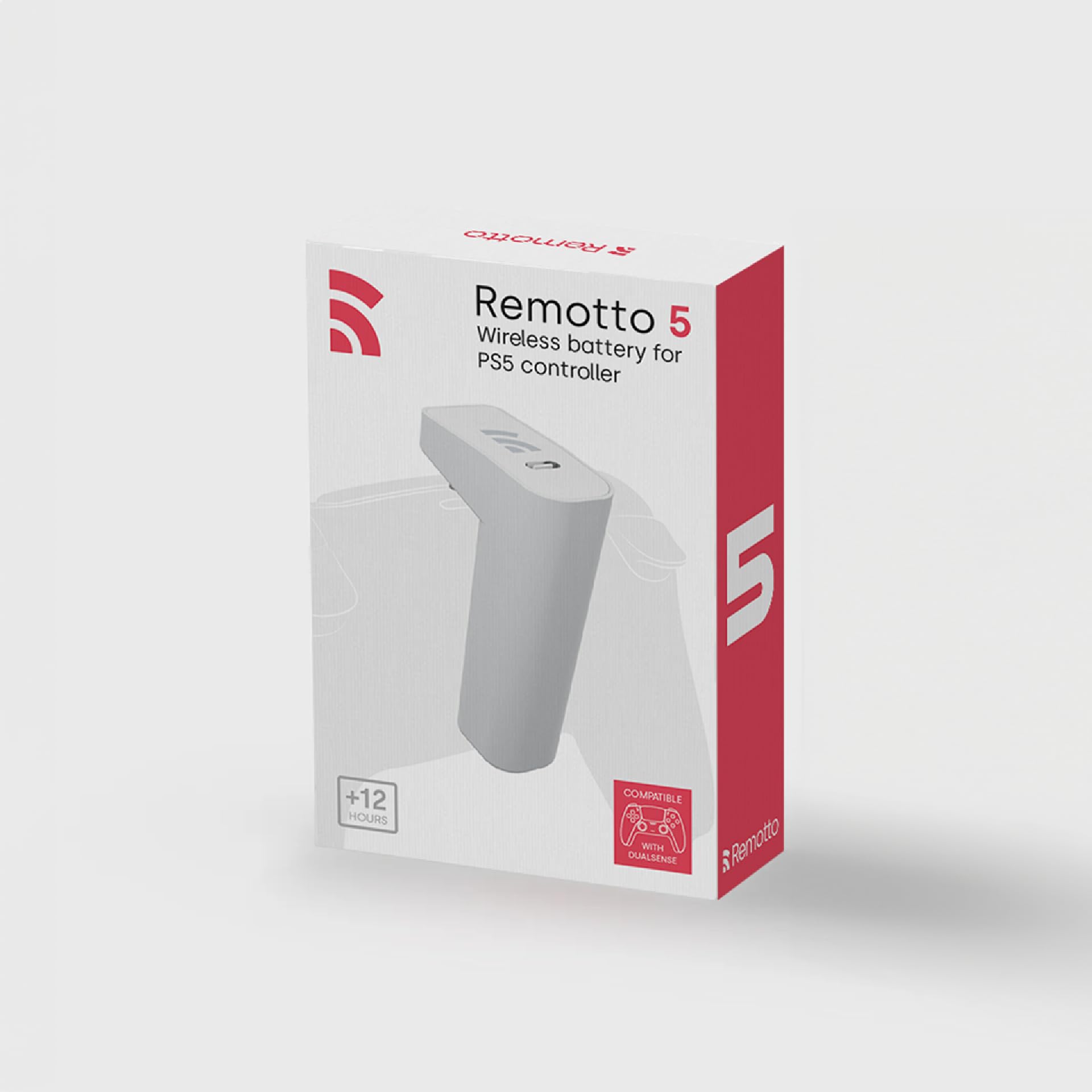 Remotto5 - PS5 Controller-Ladegerät Kabelloses, Tragbarer Akku für DualSense, Play während des Aufladens, Lange Akkulaufzeit, +12 Stunden Akkulaufzeit, PS5 Zubehör 6