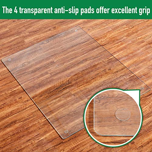 Tempered Glass Chair Mat, 36"×46“, 1/5 Inch Thick Office Chair Mat Carpet & Hardwood Floor