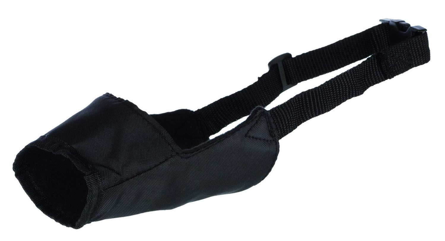 TRIXIE Muzzle loop for dogs - 16 cm basket circumference - 5 cm basket length - e.g. for visits to the vet or train journeys - infinitely adjustable neck strap - snap fastener - 1921