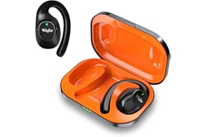 WIGFAR Open Ear Headphones, True Wireless Open Ear Earbuds，50H Playtime Private Mode Wireless Bluetooth 5.3 Headphones,Open Ear Earbuds, Sweatproof, Leak-Proof Sound(Black Orange)