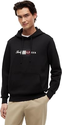 Sweat à Capuche pour Homme Script Flag MW0MW43220 - Noir (Noir), L