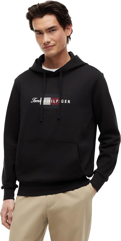 Sweat à Capuche pour Homme Script Flag MW0MW43220 - Noir (Noir), L — photo 1 sur 5