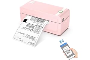 JADENS Bluetooth Thermal Label Printer 4x6, Pink Wireless Shipping Label Printer for Small Business & Packages, Compatible with iOS, Android, Mac, Windows, Amazon, Etsy, Ebay, Shopify
