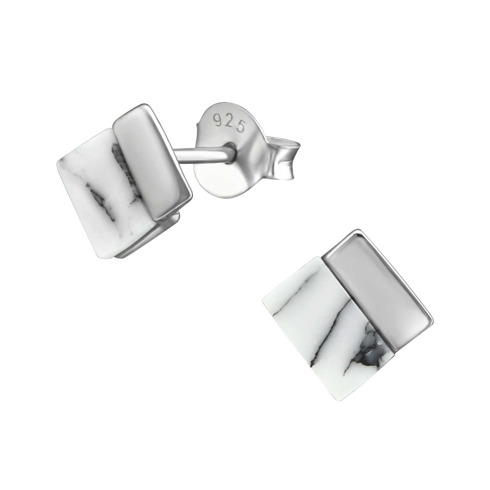 925 Sterling Silver Women Rhodium Plated Square Stud Earrings for Women & Girls – Gift-Ready Jewellery by The Rose & Silver Company