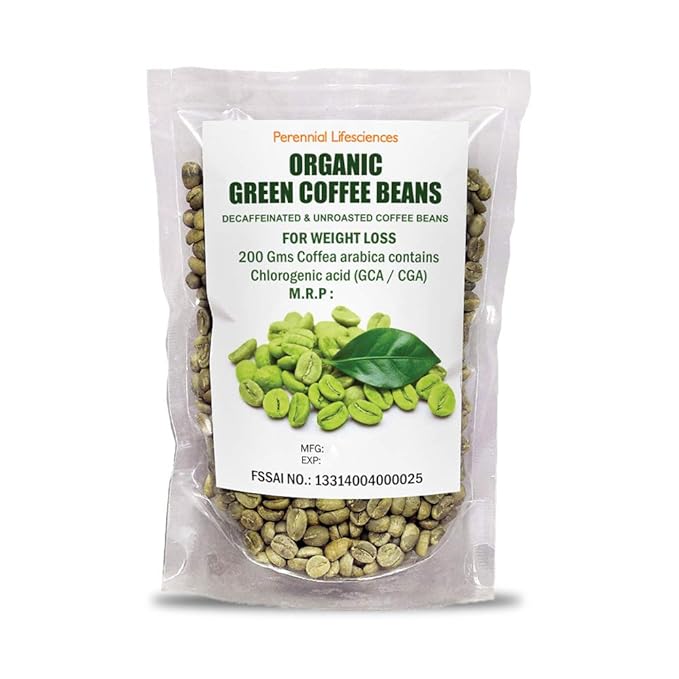 Perennial Lifesciences Organic Decaffeinated Green Coffee Beans For