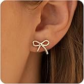 VRIUA Bow Earrings for Women 14K Gold/Silver Plated Bow Earrings Dainty Jewelry Gift for Her