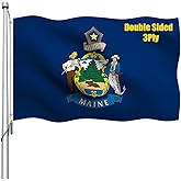 REIDFERR Maine Flag 3x5 Outdoor Double Sided - Heavy Duty Polyester Maine ME State Flags Long Lasting with 2 Brass Grommets 3 X 5 Ft
