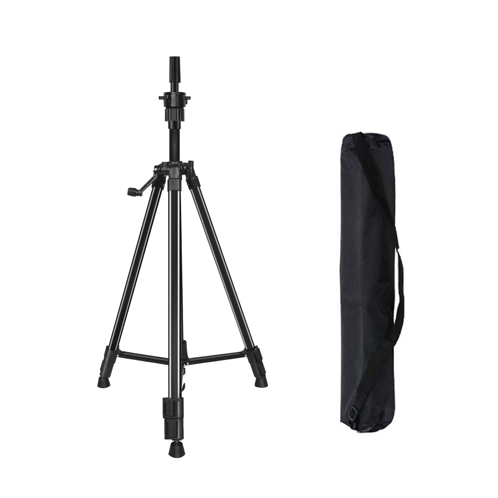 (similar) Wig Stand Tripod, Metal Mannequin Head Stand Adjustable 24 - 64 inch for Cosmetology Hairdressing Training (Black)