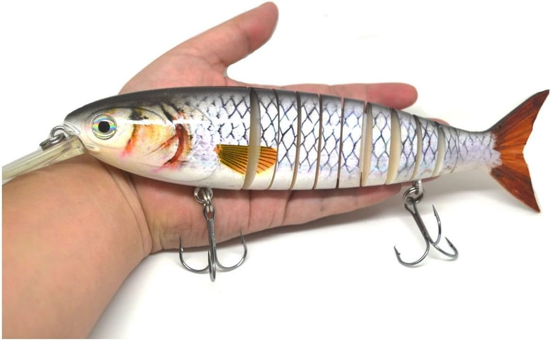 Silver BIG BAIT realistic Multi Jointed Fishing Lure/Swimbait Bait for