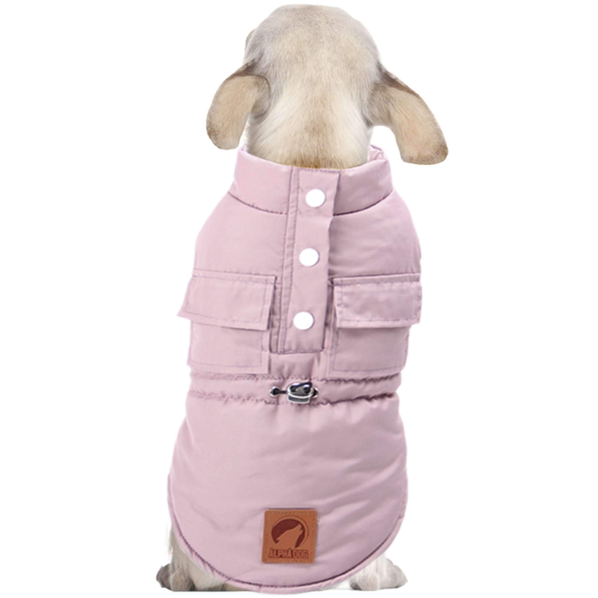 Alpha Dog AB3525 Pink Ruched Coat for Dogs, Size S, 25 cm