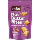 Nubu Nut Butter Bites with Pecans Poppable Sweet & Crunchy Snacks, Vegan and Gluten-Free, Pack of 6