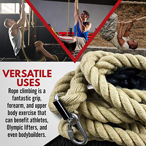 Valorem Sports Workout Gym Climbing Rope - Training Rope for Fitness Exercise - Hanger Included (25 FT) - Thumbnail 6