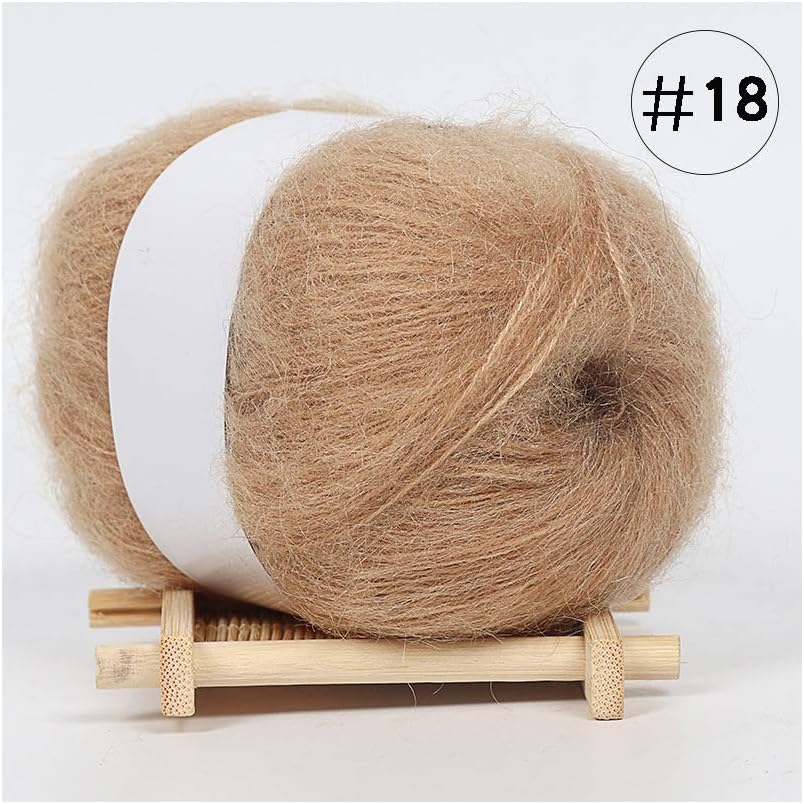 Vaeiner Yarn, 25g Angola Amorous Feelings Thin Mohair Wool Yarn Plush Fine Wool Crochet Hand Knitting Supplies