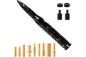 LENARELI Starlight Spiral Aluminum Alloy Bullet Antenna 50 Caliber Bullet Shape Car Truck Antenna Truck Accessories Chevrolet, Silverado, ram 1500 Ford and Many Other Short Replacement Antennas （Black）