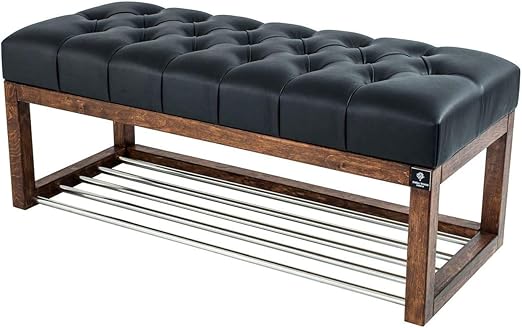 Emra Wood Lpp 4 Sitzbank Bank Hocker Hohe 45cm Kunstleder Schwarz Holz Walnuss Lackiert Antik Schick Elegant Neu Ovp Handarbeit Nach Mass 90 35 Amazon De Kuche Haushalt