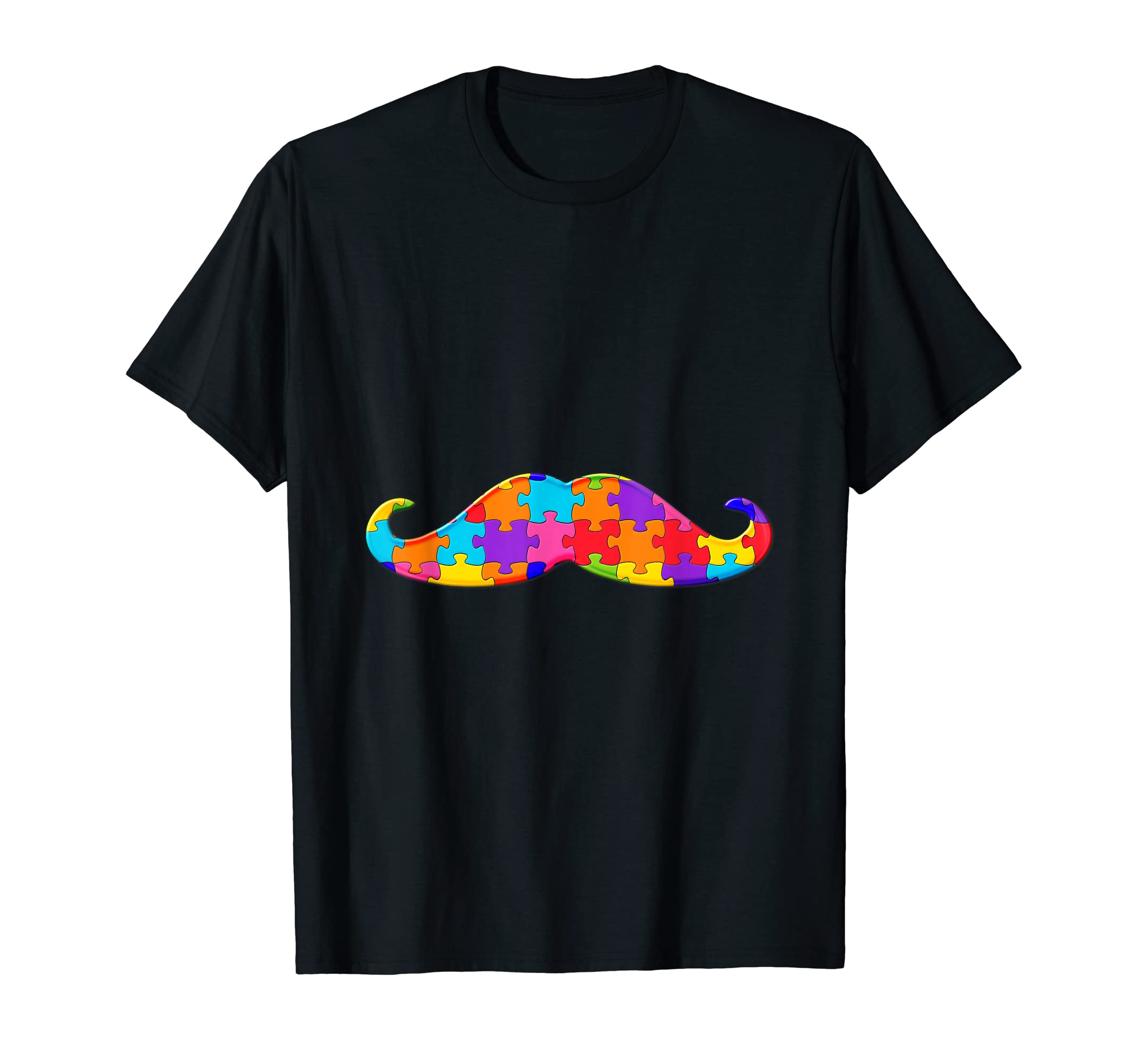 Mutache Moustache Man Puzzle Autism Puzzle T-Shirt
