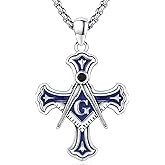 DRINSPER Masonic Freemason Cross St Benedict Medals Crucifix Anchor St Michael Necklace for Men Women 925 Sterling Silver Medalla De San Benito Freemasonry Religious Amulet Jewelry Gifts