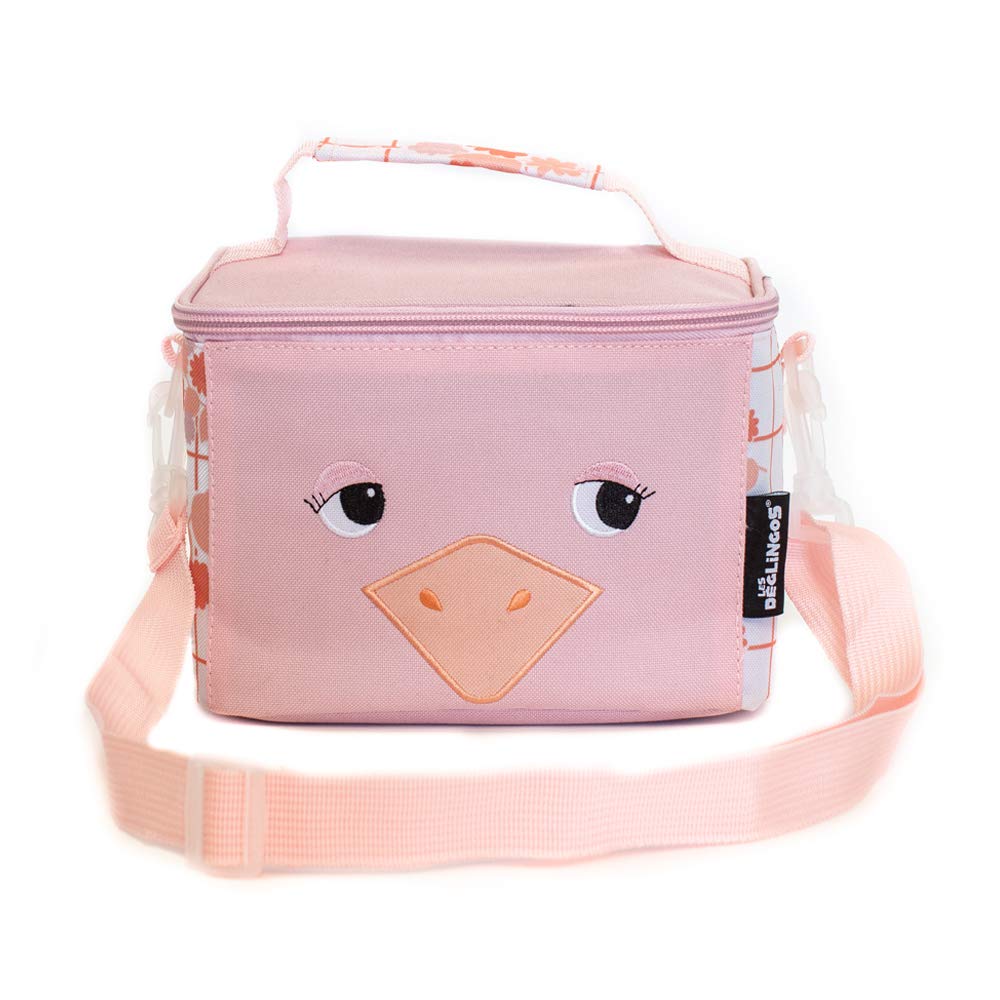 Les Déglingos Pomelos The Ostrich Insulated Baby Bag for Children, Children, Girls, Shoulder Strap, Picnic, Snack Insulating, PEVA, Pink