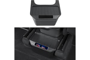 TSLAUCAY New Rear Center Console Organizer for Tesla Model Y with Anti-Slip Design TPE Waterproof Model Y Backseat Storage Box with Lid Cover Storage Tray Bin Compatible with Model Y-2024-2020