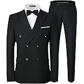 WEEN CHARM Men's Suits Slim Fit 2 Piece Two Button Blazer Wedding Prom Tuxedo Single Breasted Jacket Pants Set