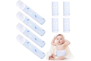 FAMJOALE 4Pcs Baby Infant Umbilical Cord Belly Bands Cartoon Cotton Soft Baby Belly Belt, Adjustable Newborn Belly Button Wra