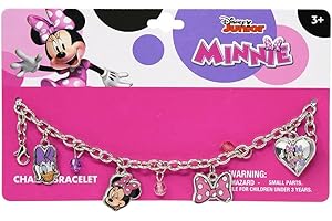 Disney Charm Bracelet with Metal Charms and Jelly Faceted Beads (Minnie)