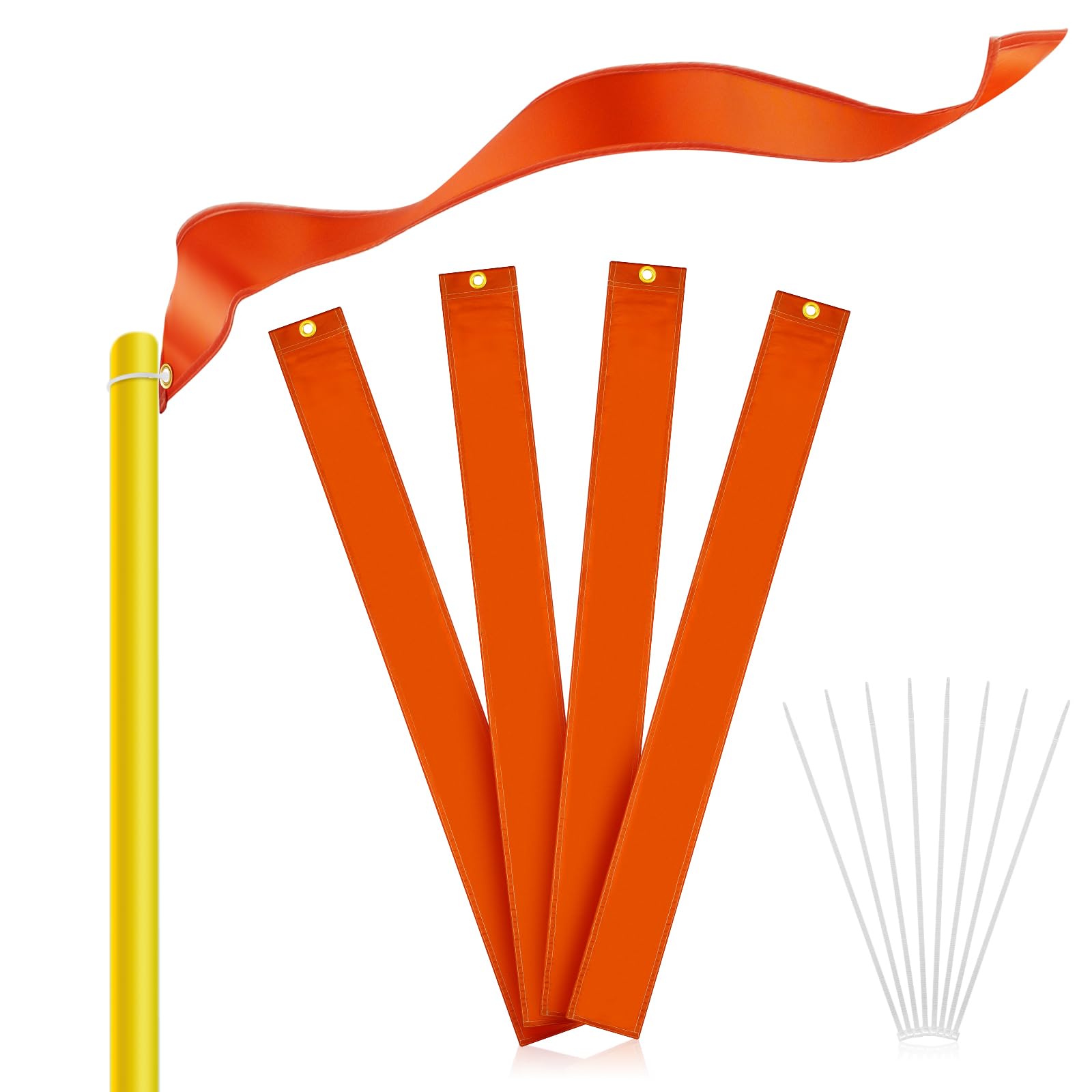 Photo 1 of Mepase Set of 4 Football Goalpost Wind Directional Flags with 8 Fixed Cable Tie for Practice, 4 x 42 Inch