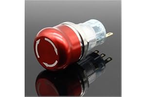 CEGQOXSH 1pc 16mm Stainless Steel Metal Latching Emergency Stop Push Button Switch Button Switch CEGQOXSH