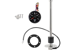 RATCHROLL 1set Fuel Sending Unit and Gauge Kit 250mm Length Boat Fuel Sending Unit Marine Fuel Sender Unit Black Silver Tone 