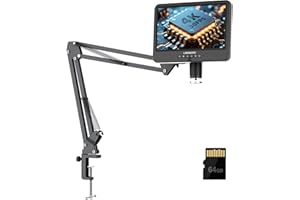 LINKMICRO 4K 30FPS HDMI 10.1'' Digital Microscope with Screen for Electronics Repair, LM208S-A 4K Soldering Microscope Camera