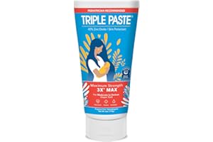 Triple Paste 3X Max Diaper Rash Ointment, Maximum Strength Zinc Oxide Ointment for Severe Diaper Rash, 6 oz Tube