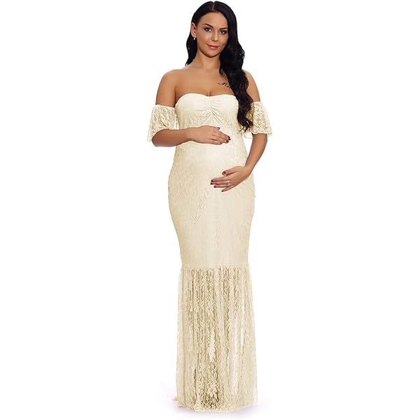 knee length dresses for ladies Fabulous Lace Mermaid Maternity Wedding Gown, Pink / L main image 0