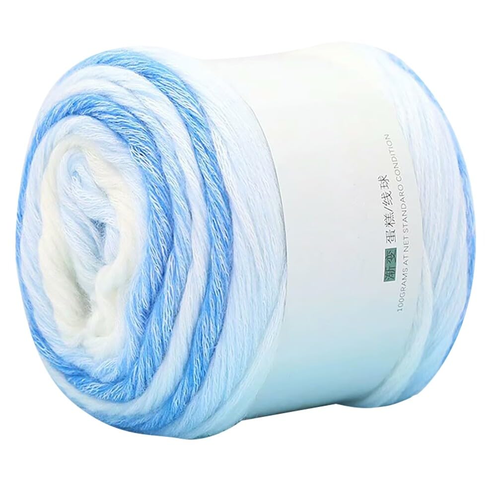 Uposao 100g Cotton Yarn Bobbel Gradient Yarn, Soft Warm Multicolor Cake Cotton Yarn DIY Rainbow Yarn for Knitting Or Crochet, Type 14