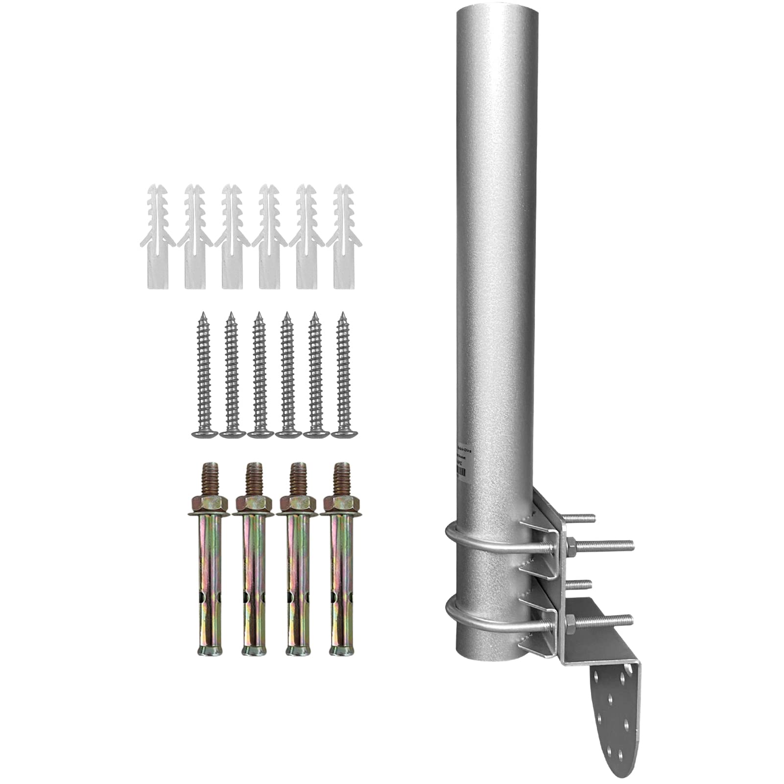 WiTi Antenna Pole Mount Bracket 12" with 2 U-Bolts, Wireless WiFi Bridge Attic Roof Outside Wall Mounting Holder, Universal Mounting Poles for Home Outside Antennas, Access Point