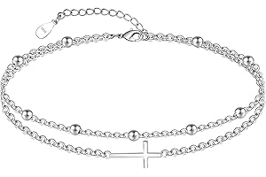 CHIC & ARTSY 925 Sterling Silver Ankle Bracelets for Women, Adjustable Layered Foot Chains with Nature & Symbol Charms, Lightweight Comfort Fit Boho Beach Everyday Jewelry