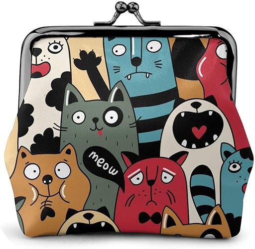 Amazon 小銭入れ がま口 コインケース 猫 犬 動物 個性 手描き ミニ財布 メンズ レディース 本革 小型 キーケース お札いれ カード入れ 小さい 人気 可愛い 手持ち rand 小銭入れ