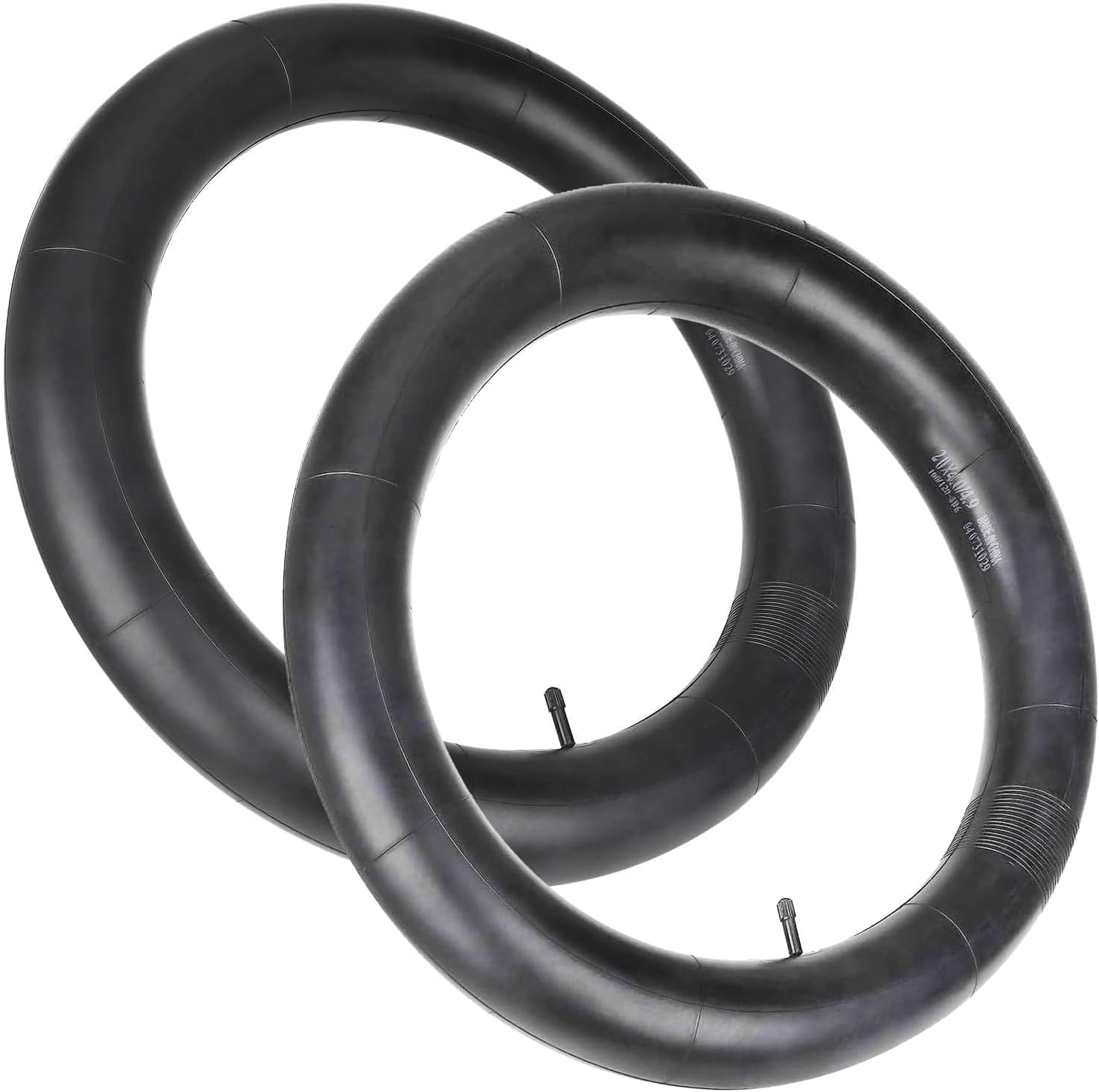 myBESTscooter - 20x4.0 Inner Tube For Fat Bike Wheel With Straight Schrader Valve, Compatible With 20 Inch Fat Tyre Electric Bicycles, Butyl Rubber (2 Pack)