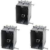 AIRTAK 1-Gang New Work Electrical Outlet Box,18 Cubic Inches Grey Outlet Box with ETL Listed,Outlet Junction Box 3 Pack.