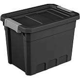 Sterilite Stacker Tote with Latching Lids for Garage, 7.5 Gallon, 6-Pack | Heavy-Duty and Stackable Plastic Boxes and Containers for Home, Desk, Cabinet, Dorm, Basement, or Utility Organization