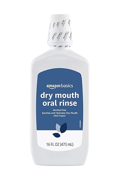 AMAZON BASICS DRY MOUTH ORAL RINSE, ALCOHOL FREE, MINT FLAVOR, SOOTHES AND HYDRATES, 16 FLUID OUNCES, 1-PACK (PREVIOUSLY SOLIMO)