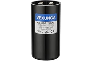 VEXUNGA 400-480 uF MFD 250 VAC 50/60 Hz Round Motor Start Capacitor CD60 Single Phase Capacitors for AC Motors Starting or Pool Pump or Well Pump