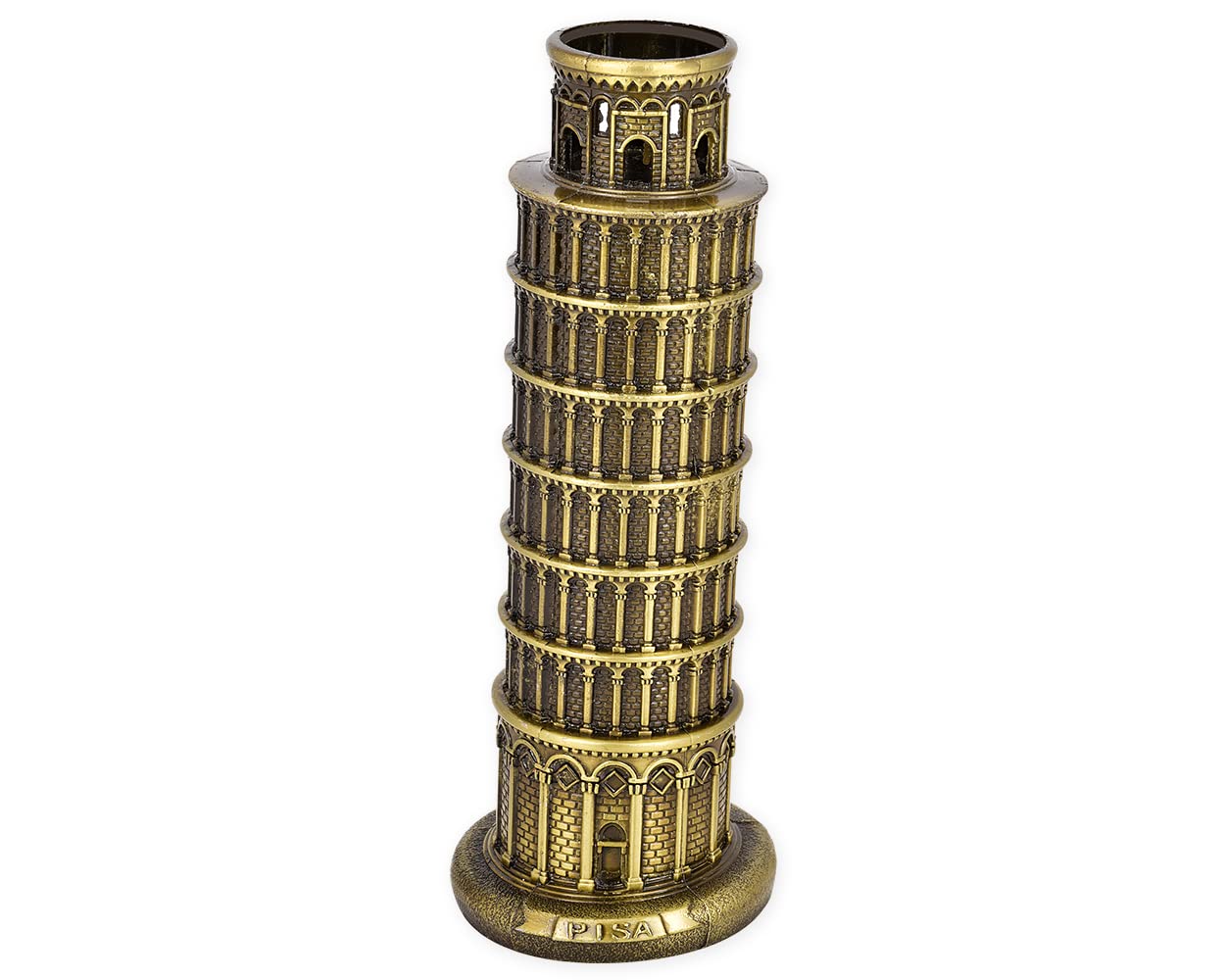 SCSpecial Metallic Leaning Tower of Pisa Statue Souvenir Figurines Tower Model Kit for Home Decoration, Party (20 cm)