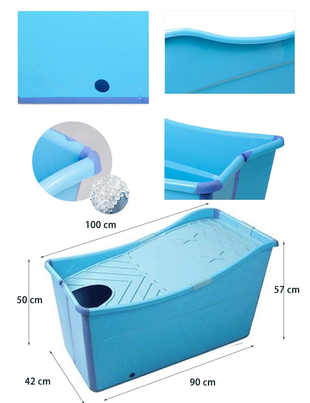 Napravi Rs Ameublement Et Decoration Baignoires Color Blue 100cm Bleu Et Rose Baignoire Pliante Baril De Bain En Plastique Pliable Avec Une Housse For Les Enfants Adultes