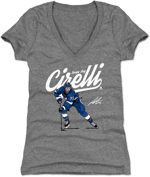 Amazon.com : 500 LEVEL Anthony Cirelli Women's Shirt - Tampa Bay Hockey Shirt for Women 